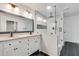 Spa-like bathroom with double vanity, large shower, and marble accents at 265 Whitaker Nw Cir, Atlanta, GA 30314