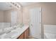 Bathroom with double vanity, tub, and access to closet at 3654 Woodland Cv, Decatur, GA 30034