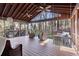 Relaxing screened porch with wooden floors and wicker furniture at 4086 Pecan Nw Ct, Lilburn, GA 30047