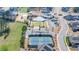 Aerial shot of community amenities, including a pool, tennis courts, and playground at 5247 Flannery Chase Sw, Powder Springs, GA 30127
