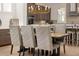 Stylish dining room with seating for six, chandelier, and modern accents at 5247 Flannery Chase Sw, Powder Springs, GA 30127