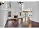 Two-story Gathering room with hardwood floors and a brick fireplace at 1325 Cameron Glen Dr, Marietta, GA 30062
