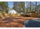 Landscaped backyard with pine straw and gravel at 2460 Oldfield Rd, Atlanta, GA 30327