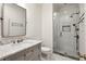 Elegant bathroom with marble vanity and a shower at 2460 Oldfield Rd, Atlanta, GA 30327