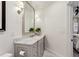 Modern bathroom with marble vanity and a walk-in shower at 2460 Oldfield Rd, Atlanta, GA 30327