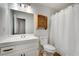 Clean bathroom, featuring a white vanity and shower at 5815 Feldwood Rd, Atlanta, GA 30349