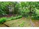 Landscaped backyard with chain link fence at 2120 Shaffer Rd, Cumming, GA 30041