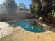 Backyard inground swimming pool features a stone waterfall feature at 1901 Shelburne Cv, Marietta, GA 30068