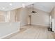 View of open living and kitchen area with hardwood floors at 780 Treadstone Ct, Suwanee, GA 30024