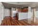 Modern kitchen with stainless steel appliances and wood flooring at 20 10Th Nw St # 2104, Atlanta, GA 30309