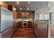 Modern kitchen with stainless steel appliances and wood floors at 20 10Th Nw St # 2104, Atlanta, GA 30309