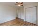 Bright bedroom with hardwood floors and a double door closet at 1707 Boulderview Se Dr, Atlanta, GA 30316