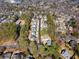Aerial view of cul-de-sac neighborhood at 115 Parkside Close, Alpharetta, GA 30022