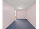 Basement room with pink walls and blue carpet at 215 Silver Creek Ln, Stockbridge, GA 30281