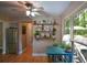 Kitchen nook with built-in shelving, providing extra storage and a charming breakfast area at 4848 Green Forest Nw Ct, Acworth, GA 30102