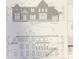 Architectural drawing showing the front and rear elevation of a two-story brick home with multiple windows and a rear deck at 3560 Sky Ln, Cumming, GA 30041