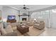 Living room featuring a stone fireplace and vaulted ceiling at 4006 Maxanne Nw Dr, Kennesaw, GA 30144
