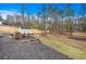 Private backyard with fire pit and shed at 326 Scarlett Ln, Woodstock, GA 30188