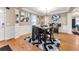 Modern dining area with hardwood floors and stylish decor at 4901 Planters Walk, Douglasville, GA 30135