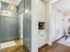 Elegant hallway with built-in coffee bar and gray walls at 370 Park Ne Pl, Atlanta, GA 30317