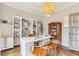 Bright home office with built-in shelves, a white desk, and two comfortable chairs at 370 Park Ne Pl, Atlanta, GA 30317