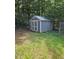 Gray storage shed in the backyard surrounded by trees at 387 Lassetter Rd, Sharpsburg, GA 30277