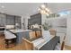 Modern kitchen with gray cabinets, white counters, and island at 3018 Eamont Ter, Atlanta, GA 30328