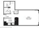 Condo floor plan showing layout of entry, kitchen, living/dining area, bathroom, and walk-in closet at 2479 Peachtree Ne Rd # 1012, Atlanta, GA 30305