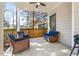 Relaxing outdoor patio with comfortable seating and a view of the backyard at 2715 Memorial Se Dr, Atlanta, GA 30317