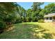 Large backyard with lush grass and tree-lined border at 780 Navajo Trl, Covington, GA 30016