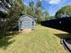 Backyard with storage shed and privacy fence at 4 Crestwood Rd, Cartersville, GA 30121