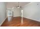 Bright living room with hardwood floors and views to entryway at 305 Mogie Ln, Acworth, GA 30102