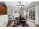 Cozy dining area featuring modern decor, hardwood floors and access to the outdoor patio at 5800 Oakdale Se Rd # 165, Mableton, GA 30126