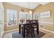 Sunny breakfast nook with tiled floors and a view of the landscaped backyard at 1150 Cedar Bluff Sw Trl, Lilburn, GA 30047