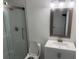 Clean bathroom, featuring a shower and modern vanity at 2351 Johnson Ferry Ne Rd, Chamblee, GA 30341