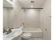 Updated bathroom featuring white subway tile surround, and modern vanity at 3881 Bonnie Se Ln, Atlanta, GA 30354