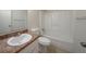 Full bathroom with tub-shower combo, sink with vanity, and standard toilet at 1119 Summer Brook Rd, Atlanta, GA 30349