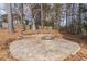 Backyard with a stone fire pit surrounded by a brick patio, perfect for entertaining at 2107 Kendall Close Nw, Acworth, GA 30102