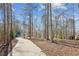 Brick driveway leading to a charming house nestled in a wooded setting at 213 Pine Crest Dr, Cumming, GA 30040