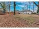 Spacious backyard with a trampoline, mature trees and a wooden fence at 1119 Oakdale Se Dr, Smyrna, GA 30080