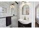 Modern bathroom with subway tile shower and updated vanity at 571 Allgood Ne Rd, Marietta, GA 30060