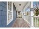 Inviting front porch with wooden flooring and white railings at 601 Formwalt Sw St, Atlanta, GA 30312