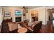 Spacious living room showcases a fireplace, hardwood floors, and comfortable seating at 221 Aster Ct, Canton, GA 30114
