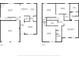 Two-story home floor plan, showing a downstairs and upstairs layout with dimensions at 11119 Torino Dr, Hampton, GA 30228