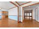 Hardwood floors and view into the living area and kitchen at 796 Marion Beavers Rd, Sharpsburg, GA 30277