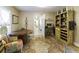 Charming dining area with unique rug and rustic wooden table at 5154 Central Dr, Stone Mountain, GA 30083