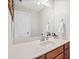 Clean bathroom with a large vanity and mirror at 131 Gold Springs Ct, Canton, GA 30114