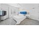 Spacious bedroom with large window and blue velvet headboard at 131 Gold Springs Ct, Canton, GA 30114