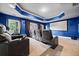 Spacious home theater with comfortable seating and projector at 131 Gold Springs Ct, Canton, GA 30114