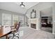 Home office with fireplace and views into main bedroom at 131 Gold Springs Ct, Canton, GA 30114